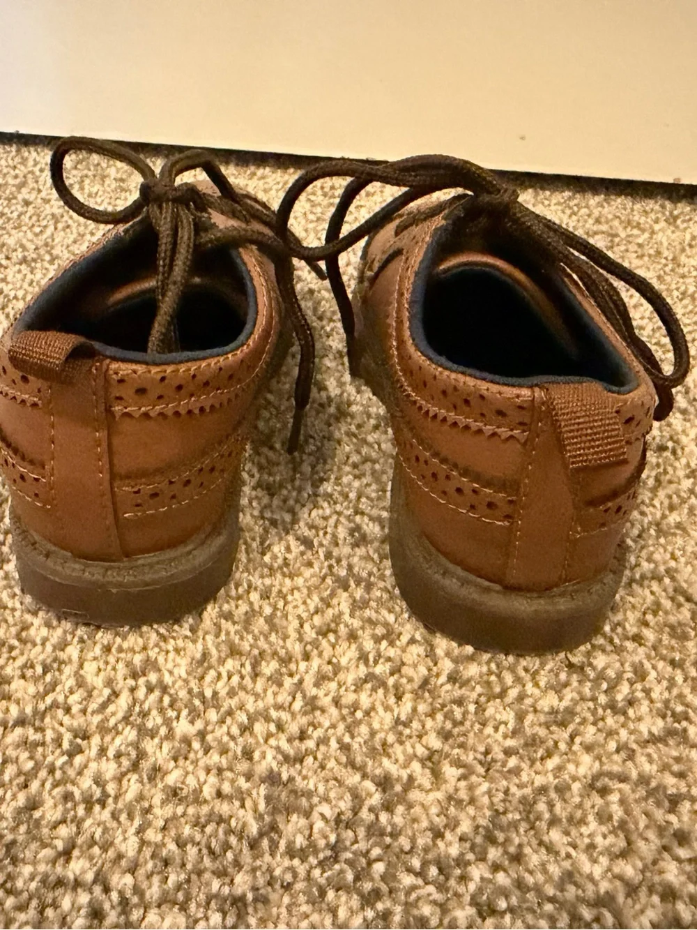 Carters Toddler Boys Brown Wingtip Lace-Up Shoes